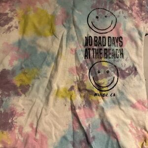 Tie-Dye Graphic Tee with Smiley Faces
